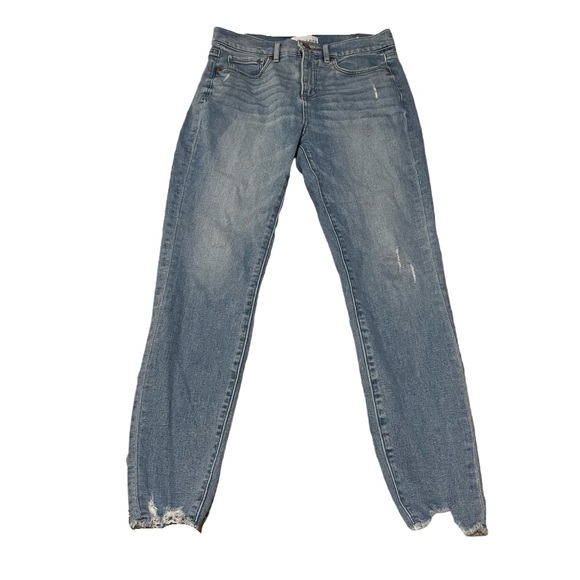 Loft High Waist Skinny Ankle Jeans with Raw Hem - Picture 1 of 3